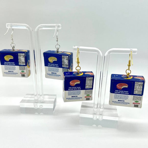 Moon Pie Earrings - Snack Cake Boxes - Mini Brands Earrings - Food Earrings - Picture 6 of 10